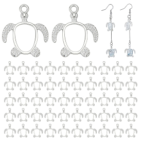 60подвески из легкого сплава с открытой спиной, для diy уф смолы, эпоксидная смола, Прессованные цветочные украшения, черепаха