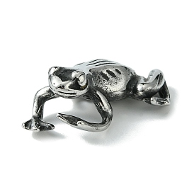 Retro 304 Stainless Steel Frog Figurines, for Home Office Desktop Decoration