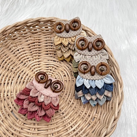 DIY Owl Brooch Sewing Kits, Including Cotton Fabric, Thread & Needles, Metal Brooch Pins