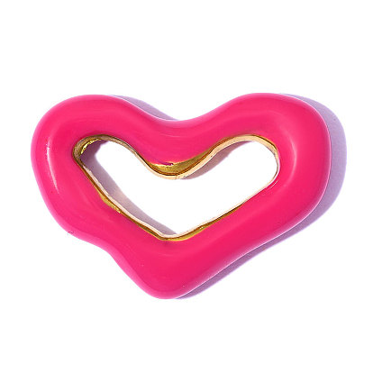 День святого Валентина 304 подвески из нержавеющей стали, сердце прелести, зеркальная полировка, ионное покрытие (ip), с эмалью, реальный 18 k позолоченный