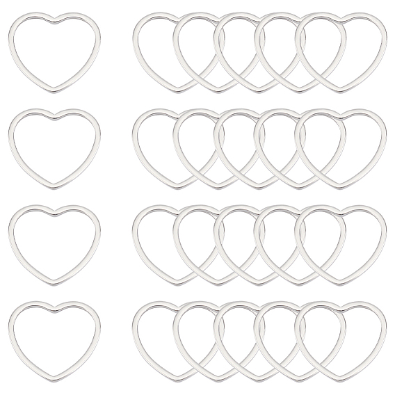 50ПК 304 соединительное кольцо из нержавеющей стали, сердце