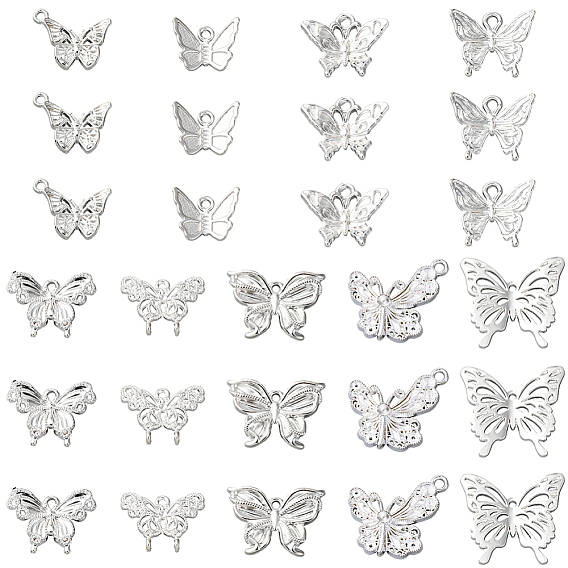 54 шт 9 стили подвески из сплава, бабочка