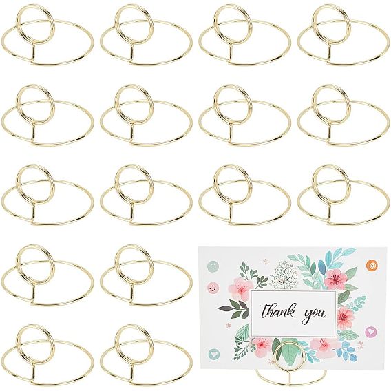 Alloy Place Card Holder, Cute Table Card Holder, for Wedding Decoration, Round