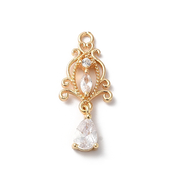 Подвески из латуни и стекла, слеза