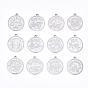 201 Stainless Steel Pendants, Flat Round with Twelve Constellation