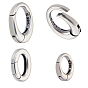 3 шт. 3 стили 925 кольца с пружинным затвором из стерлингового серебра, овальные