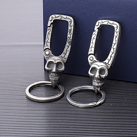 Titanium Steel Keychain Clasps, Skull