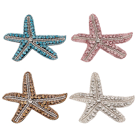 4Pcs 4 Colors Rhinestone Ornament Accessories, with Felt