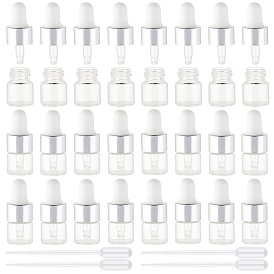 ARRICRAFT 1ml Glass Dropper Bottles, with Dropper, For Traveling Essential Oils Perfume Cosmetic Liquid, with Disposable Plastic Transfer Pipettes