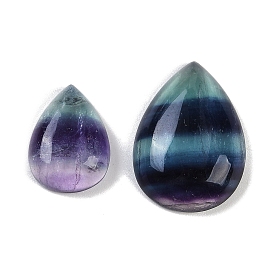 Natural Colorful Fluorite Cabochons, Teardrop