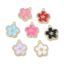 Подвески из латуни с микропаве из прозрачных кубических цирконий и эмали, , стойки покрытие, долговечный, без кадмия и без свинца, реальный 18 k позолоченный