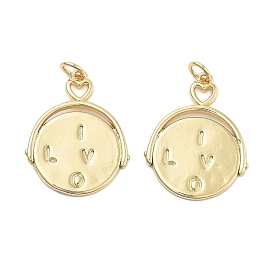 Латунные подвески, без кадмия и без свинца, круглый с подвесками-словами