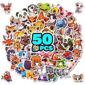 50Pcs Cartoon PVC Adhesive Waterproof Stickers, Self-Adhesive Stickers, for DIY Photo, Cup, Suitcase, Mobile Phone Shell Decorative