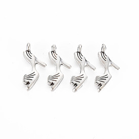 Tibetan Style Alloy Pendants, Cadmium Free & Lead Free, High-heeled Shoes