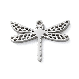 304 Stainless Steel Pendants, Laser Cut, Dragonfly Charm