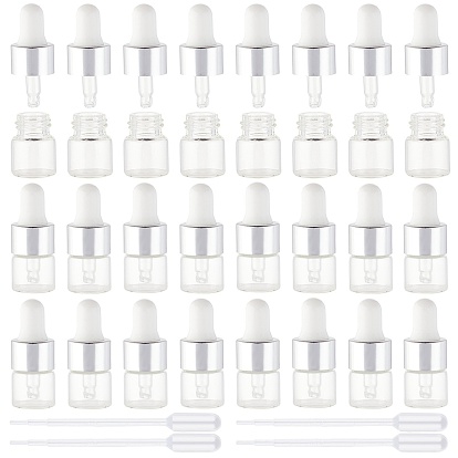 ARRICRAFT 1ml Glass Dropper Bottles, with Dropper, For Traveling Essential Oils Perfume Cosmetic Liquid, with Disposable Plastic Transfer Pipettes