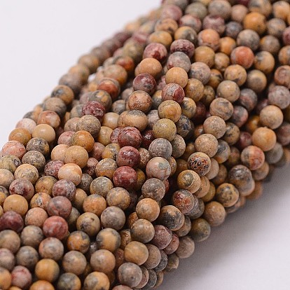 Natural Leopardskin Beads Strands, Round