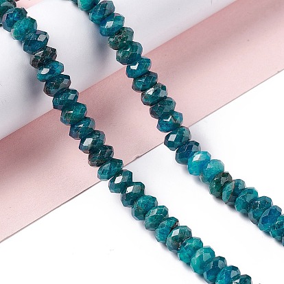 Natural Apatite Beads Strands, Faceted, Rondelle