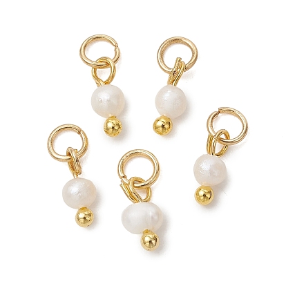Подвески из натурального пресноводного жемчуга, картофельные подвески с латунными петлями, золотые