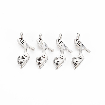 Tibetan Style Alloy Pendants, Cadmium Free & Lead Free, High-heeled Shoes
