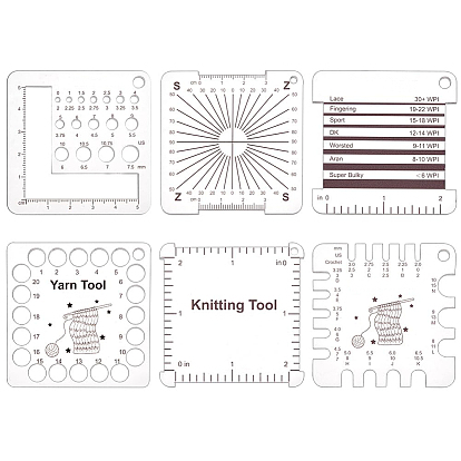 1 набор акриловых линеек для вязания, инструменты для вязания, квадратный