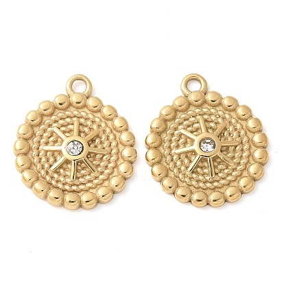 304 из нержавеющей стали с горный хрусталь подвески, ручная полировка, ионное покрытие (ip), плоская круглая звезда