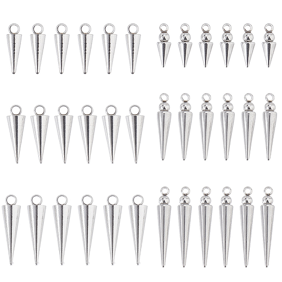 36 шт 6 стили 201/304 подвески из нержавеющей стали, конус