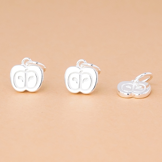 День учителя 925 подвески в виде яблок из стерлингового серебра, с прыжковых колец, твердый