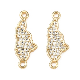 Подвески-соединители с микропаве из кубического циркония в виде карты Гондураса, стойки покрытие, без кадмия и без свинца, долговечный, золотые