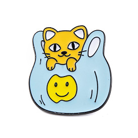 Alloy Brooches, Enamel Pins for Backpack Clothes, Cat