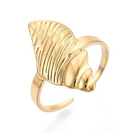 Регулируемые 304 манжеты из нержавеющей стали с открытыми кольцами для женщин, форма раковины