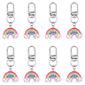 6украшения подвески из смолы, с поворотными застежками-карабинами из сплава