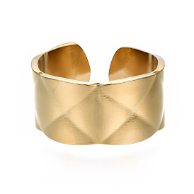 304 anillo de puño abierto grueso de acero inoxidable para mujer