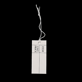 Etiquetas de precio de papel, con cuerda elástica, Rectángulo