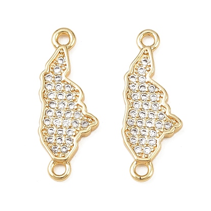 Подвески-соединители с микропаве из кубического циркония в виде карты Гондураса, стойки покрытие, без кадмия и без свинца, долговечный, золотые