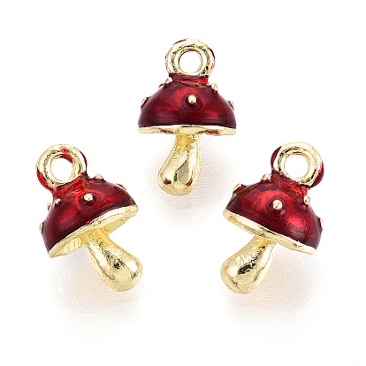 Подвески из эмали и сплава, грибное очарование, золотой свет, стойки покрытие, без кадмия, без никеля и без свинца