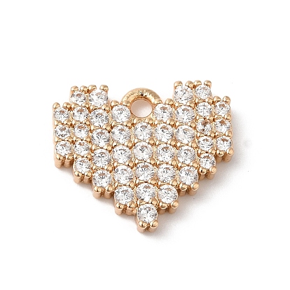 Латунные микропаве прозрачные подвески с фианитом, сердце