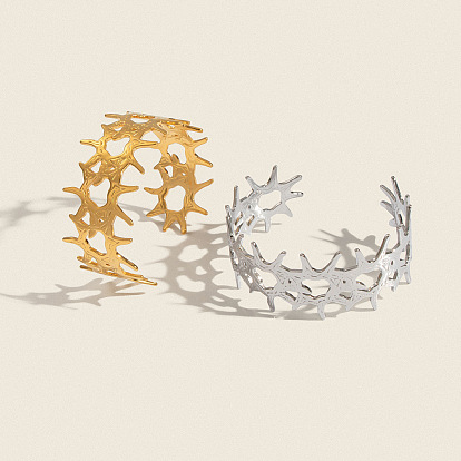 Европейский стиль 304 браслет-манжета из нержавеющей стали для женщин, филиал