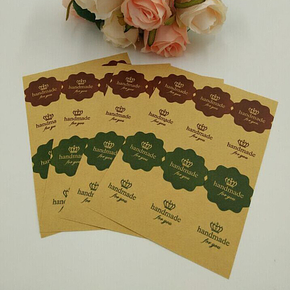 Sealing Stickers, Label Paster Picture Stickers, Flower with Word "Hand Made for You"