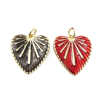 Латунь эмаль подвески, с целью перехода в кольце, стойки покрытие, без свинца и без кадмия, долговечный, шарма сердца, реальный 18 k позолоченный