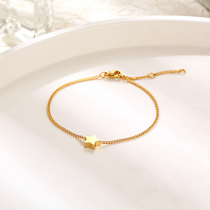 304 Браслет из нержавеющей стали со звездообразными звеньями для женщин