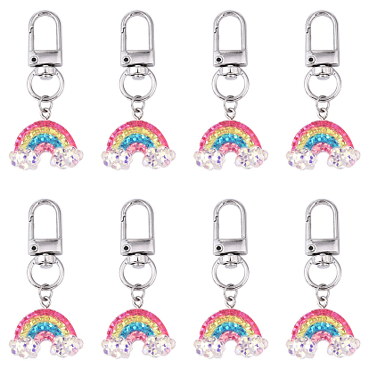 6украшения подвески из смолы, с поворотными застежками-карабинами из сплава