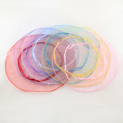 Round Organza Bags, with Sequins, Gift Bags