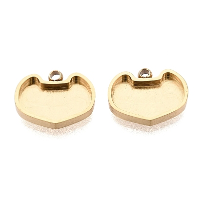 304 компонент подвески-кабошона из нержавеющей стали, форма кошки, ионное покрытие (ip)