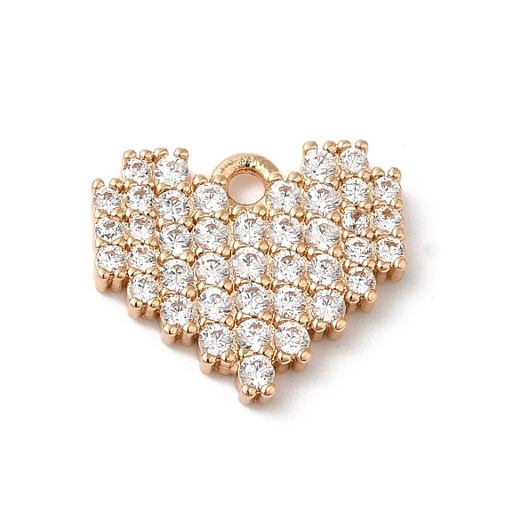 Латунные микропаве прозрачные подвески с фианитом, сердце