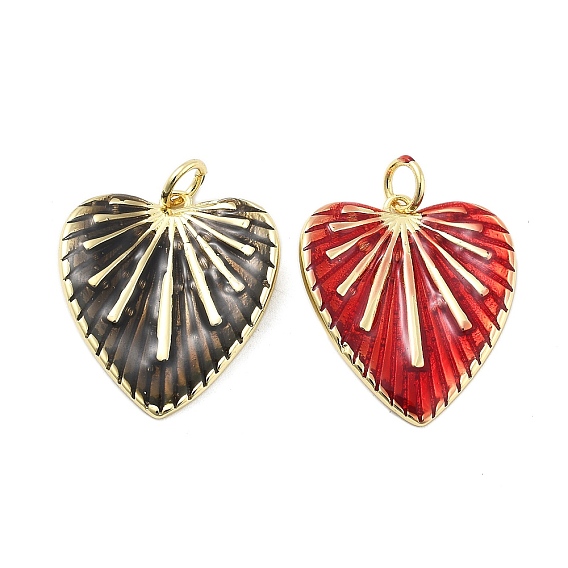 Латунь эмаль подвески, с целью перехода в кольце, стойки покрытие, без свинца и без кадмия, долговечный, шарма сердца, реальный 18 k позолоченный