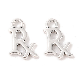 Tibetan Style Zinc Alloy Letter "RX" Pendants, Lead Free & Cadmium Free, 15x10x2mm, Hole: 2.5mm, about 833pcs/500g