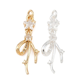 Латунные микро проложить кубического циркония подвески, звезда