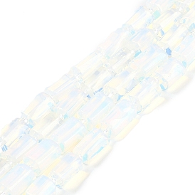 Opalite Beads Strands, with Seed Beads, Faceted, Column