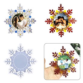 Moldes para marcos de fotos moldes de silicona de calidad alimentaria, para resina uv, fabricación de joyas de resina epoxi, copo de nieve, tema de la Navidad